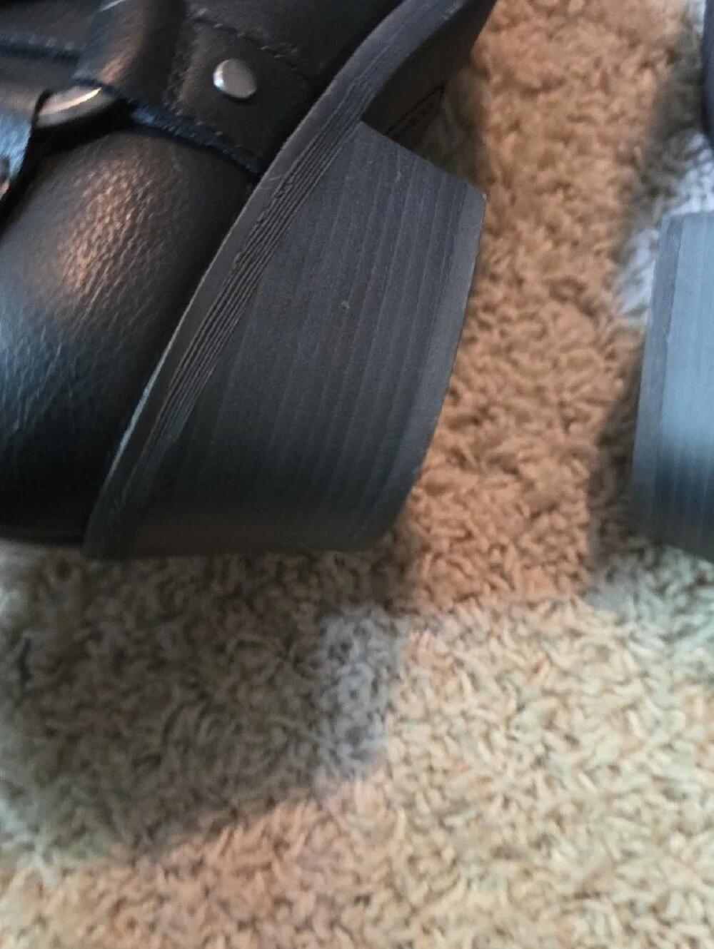 FRYE AND CO. Black Faux Leather Buckle Strap Ankle Booties Size 7.5